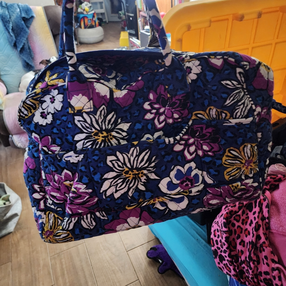 Vera Bradley Blue and Purple Floral Travel Bag